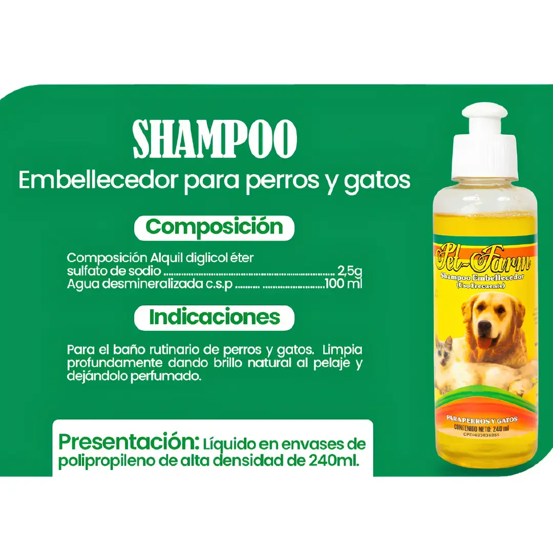 SHAMPOO EMBELLECEDOR PARA PERROS Y GATOS