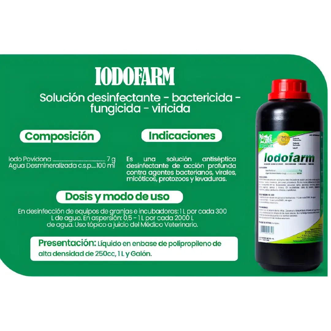 IODOFARM – SOLUCIÓN DESINFECTANTE, BACTERICIDA, FUNGICIDA Y VIRICIDA