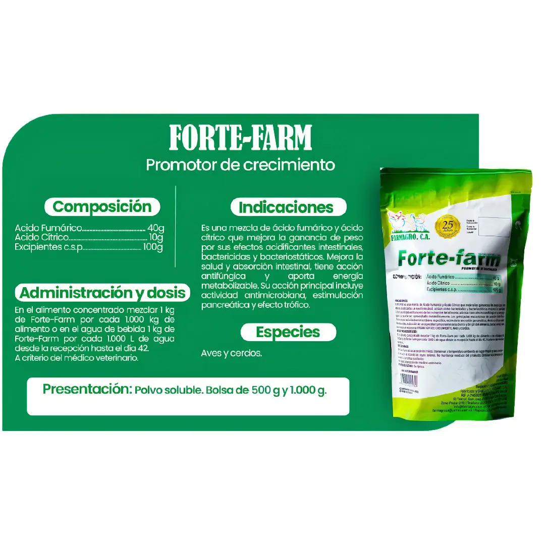 FORTE-FARM – PROMOTOR DE CRECIMIENTO PARA AVES Y CERDOS