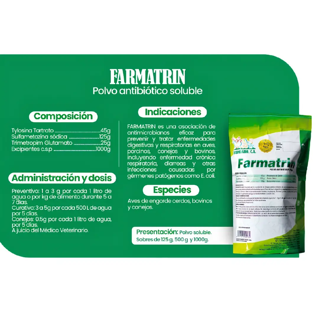 FARMATRIN – POLVO ANTIBIÓTICO SOLUBLE